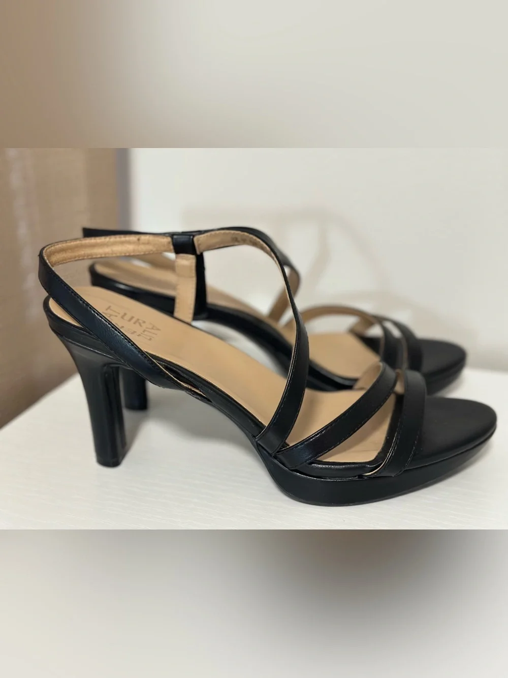 Naturalizer Brenta Strappy Black Heel Sandals